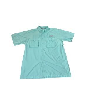 Trophy Wear Men's button up turquoise short sleeve outdoor shirt size XL